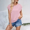 thumbnail image 1 of Womens Shirts Blouse Women's Fashion Casual Wave Stripe Loose Short Sleeve T-Shirt Vest Top, 1 of 6