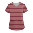 thumbnail image 1 of Womens Shirts Blouse Women's Fashion V-neck Short Sleeve Workwear With Pockets Printed Tops, 1 of 3