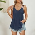 thumbnail image 1 of Womens Shirts Blouse Women's Summer Sleeveless Refreshing Tank Top T-shirt Casual Loose Strap Open Back Tank, 1 of 7