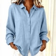 thumbnail image 1 of Womens Shirts Blouse for Women Long Sleeve Button Down Shirts Outfit Lightweight Solid/Printed Tops, 1 of 4