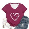 thumbnail image 1 of Womens Shirts Blouses Graphic Print Fashion Short Sleeve Soft Petite Clothing for Women,Purple,S, 1 of 2