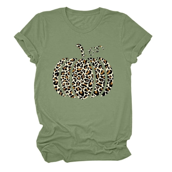 Womens Shirts Blouses Pumpkin Graphic Loose Fit Pure Color Round Neck Womens Shirts Tank,Green,M