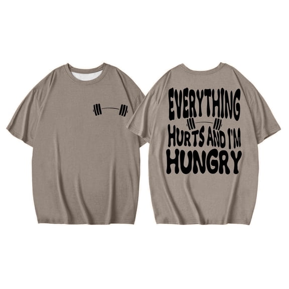 Womens Shirts Blouses Short Sleeve Letter Print Crew Neck Soft Fashion Couple Shirts,Khaki,4XL