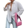 thumbnail image 1 of Womens Shirts Button Down Stripe Long Sleeve Blouse Fashion Casual Tops 2025 White S, 1 of 7