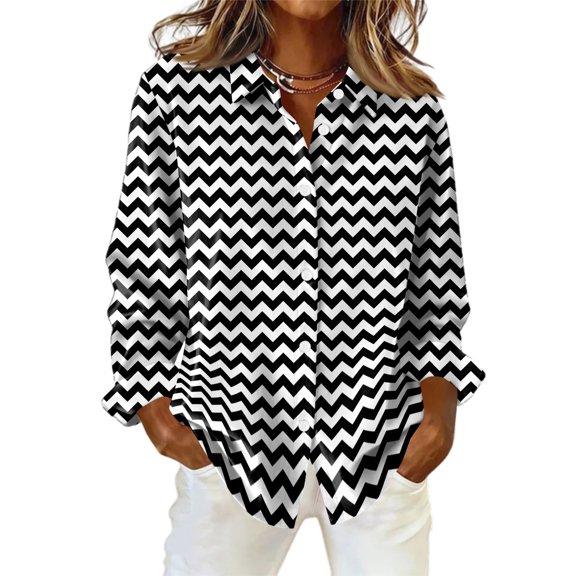 Womens Shirts Button Down Stripe Long Sleeve Shirt Blouses Lightweight Business Dressy Casual Top Gray S