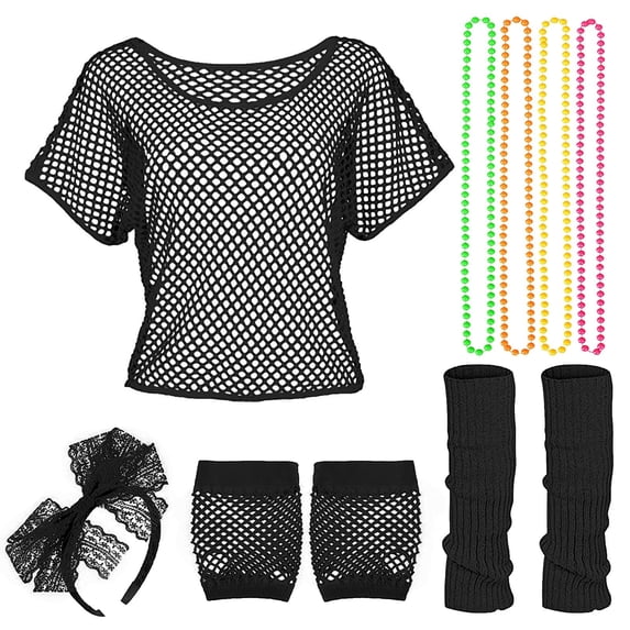 Womens Shirts Carnival Party 7Pcs Outfit Set Summer Tshirts Shirts for Women Black L