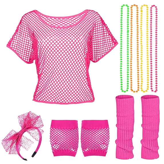 Womens Shirts Carnival Party 7Pcs Outfit Set Summer Tshirts Shirts for Women Pink M