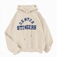 thumbnail image 1 of Womens Shirts Casual Fall Loose Hooded Long-sleeved Rolled Drop Shoulder Drawstring Graphic Leisure Cotton Hoodie Hoodies(Beige,L), 1 of 9