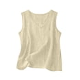 thumbnail image 1 of Womens Shirts Cotton Linen Tank Tops Causal V Neck Sleeveless Tshirts Blouse Loose Fit Shirt on Sale, 1 of 5
