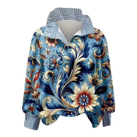 Womens Shirts Fall Tops Stand Collar Long Sleeve Button Blouses Shirts Workout Tops