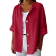 thumbnail image 1 of Womens Shirts Fashion Casual Comfortable Shirt 3/4 Long Sleeve on Sale, 1 of 6