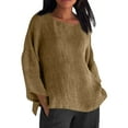 thumbnail image 1 of Womens Shirts Fashion Crewneck Solid Color Casual Plus Size Save 65% Instantly!, 1 of 6