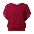 thumbnail image 1 of Womens Shirts Fashion Tank O Neck Lace Sleeve Loose Womens Dressy Casual Shirts,Red,M, 1 of 6