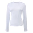 thumbnail image 1 of Womens Shirts Long Sleeve Crew Neck Ruched Stretch Basic Fitted Tee Shirts Tops, 1 of 5