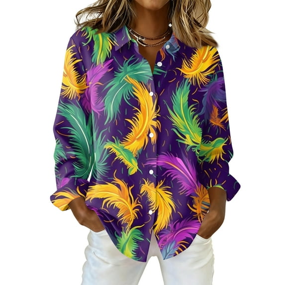 Womens Shirts Long Sleeve Funny Print V Neck Pullover Dressy Collared Blouses Oversized Business Casual Tops