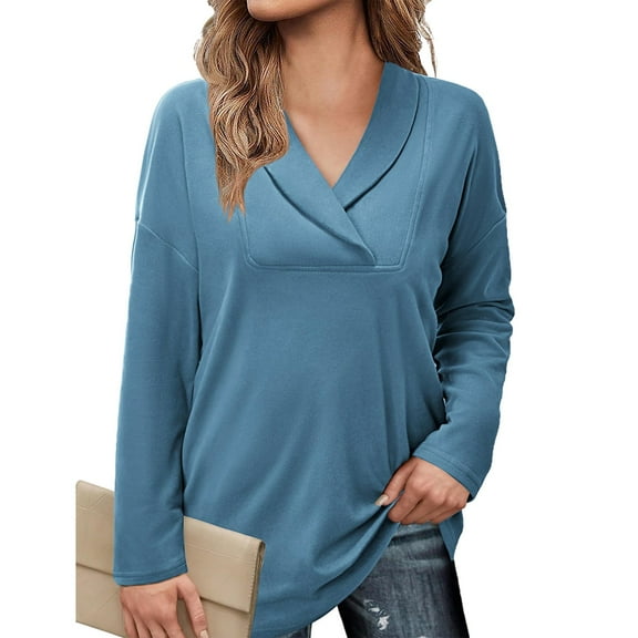 Womens Shirts Loose Autumn And Winter New Halloween Printed Long Sleeve V-Neck Women's Tops