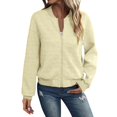 thumbnail image 1 of Womens Shirts Loose Womens Long Sleeve Zip Up Sweatshirts Jackets Full Zipper Lightweight Jacket Casual Loose Outwear Coat, 1 of 9