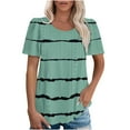 thumbnail image 1 of Womens Shirts Ndbuld Essentials Women's Classic-Fit Short-Sleeve Round Neck T-Shirt, Multipacks Savings Up to 30% off Green 2XL, 1 of 1
