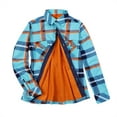 thumbnail image 1 of Womens Shirts Plaid Fleece Lined Jacket Button Up Fuzzy Shirt Checkered Flannel Blouse Workout Tops, 1 of 8