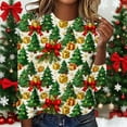 thumbnail image 1 of Womens Shirts Plus Size Long Sleeve Crewneck Christmas Tops Comfort Festival Party Wear Basic Tee Seasonal Print Casual Outfits, 1 of 5