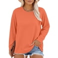 thumbnail image 1 of Womens Shirts Plus Size Neck T Shirts Women Long Sleeve Tops Casual Summer Tshirts Loose Fit Tee Womens Fashion Top Shirts, 1 of 6