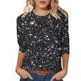 thumbnail image 1 of Womens Shirts Sequin Shirt Long Sleeve Orange Sparkly Top Shiny Top Women Clothing Holiday Attire for Women, 1 of 4