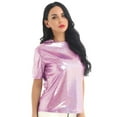 thumbnail image 1 of Womens Shirts Sequin Tops for Women Pink Short Sleeve Sparkle Shirt Shiny Tops Womens Tops Casual Womens Holiday Tops Sparkly, 1 of 7