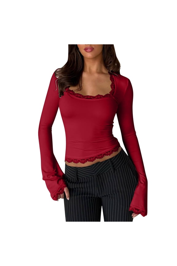 Womens Shirts Sevevn Womens Summer Tops Cap Sleeve V Neck Tshirts Spring Blouses Beach Vacation Clothes Red XL