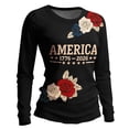 thumbnail image 1 of Womens Shirts Summer 250Th Anniversary Usa for Women 1776 2026 Patriotic American Flag V Neck T July 4Th Graphic Tee 250 Anniversary Usa Shirt Women Black L, 1 of 5