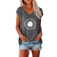 thumbnail image 1 of Womens Shirts Summer Blouse For Fashion Cap Sleeve Tops Trendy Tank Tops Floral Print Lace V Neck Loose Fit Shirts Womens Tops, 1 of 4