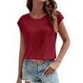 thumbnail image 1 of Womens Shirts Summer European And American Style Loose Casual Fashion Round Neck Sleeveless Top Sequin T Shirt Short Sleeve Womens Tops, 1 of 7