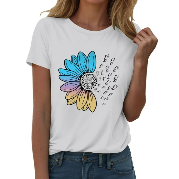 Womens Shirts Summer Fashion Workout T Shirts Athletic Plus Size Tops Trendy Clothes Short Sleeve Spring Tee Womens Tops