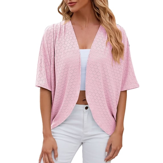 Womens Shirts Summer Mid Sleeve Solid Color Casual Loose T Shirt Top Womens Tops