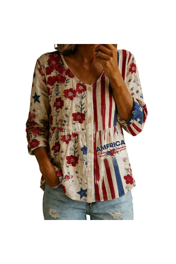 Womens Shirts Summer Usa 250Th Anniversary Print Crew Neck Short Sleeve T Independence Day Us Patriotic Tee 1776 2026 Memorial Top 250 Anniversary Usa Shirt Women Red L