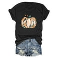 thumbnail image 1 of Womens Shirts Tops Plus Size Pumpkin Printed Short Sleeve Round Neck Womens Shirts Tank,Black,L, 1 of 4