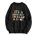 thumbnail image 1 of Womens Shirts Tops Plus Size Trendy Fall Casual Loose Long Sleeve Round Neck Printed Sweatshirt Pullover Hoodies Blouse,Black 1,L, 1 of 5