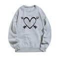 thumbnail image 1 of Womens Shirts Tops Plus Size Trendy Fall Casual Loose Long Sleeve Round Neck Printed Sweatshirt Pullover Hoodies Blouse,Gray 2,XL, 1 of 3