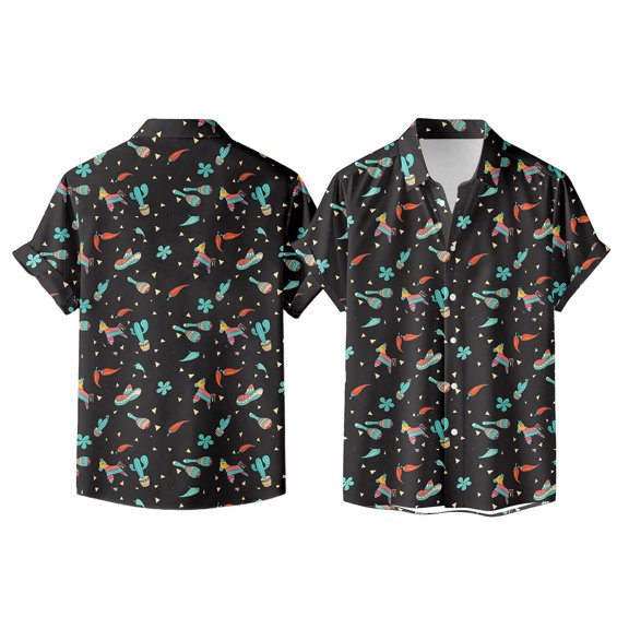 Womens Shirts Tops Printed Short Sleeve Button Down Floral Open Front Casual Summer Lightweight Women Tees Blouses Black S