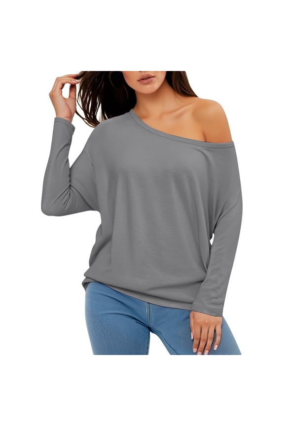 Womens Shirts Tops for Women Trendy Casual Fashion Asymmetrical Collar Long Sleeve Blouse Top Shirt for Daily Wear and Style