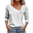 thumbnail image 1 of Womens Shirts Trendy, Womens Summer Tops Short Sleeve V Neck Shirts Button Going Out Blouses For Women Dressy Casual 2024 Trendy Clothes White, 1 of 5