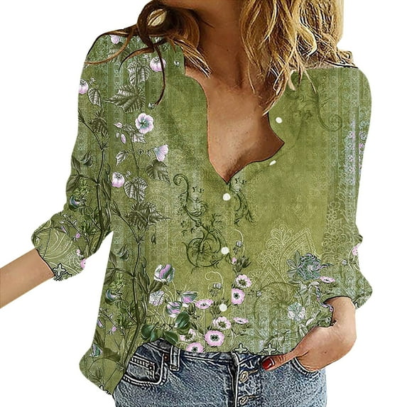 Womens Shirts V Neck Roll Up Sleeve Button Down Blouses Tops Workout Tops