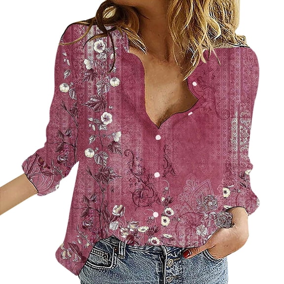 Womens Shirts V Neck Roll Up Sleeve Button Down Blouses Tops Workout Tops