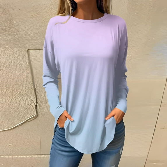 Womens Shirts Womens Blouses Dressy Casual Fall Hippie Tshirts Shirts Long Sleeve Cute Tops Floral Tunics Tops Crew Neck Sweatshirts Fashion Clothing