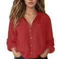 thumbnail image 1 of Womens Shirts Womens Blouses Women’s Casual Long Sleeve Shirt With Pocket – for Daily Wear Stylish Cardigan Design for Summer Outfits Easily Paired With Jeans and Casual Pants, 1 of 8