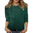 thumbnail image 1 of Womens Shirts Womens Sequin Top Long Sleeve Green Sparkly Shirt Shiny Top Sequin Womens Top Womens Party Tops, 1 of 6