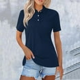 thumbnail image 1 of Womens Shirts Womens Summer Tops Fashion Casual Short Sleeve Button Down Collared T Shirts Loose Fit Blouses Fashion Clothing, 1 of 6