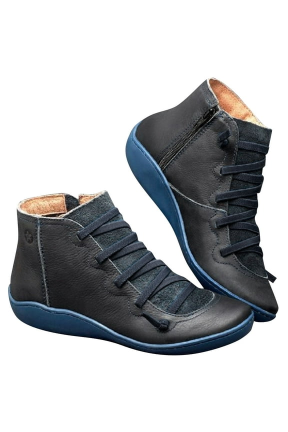 Womens Shoes Ankle Boot Women's Cowboy Cowgirl Western Ankle Boots Vintage Flat Fall Short Booties Shoes