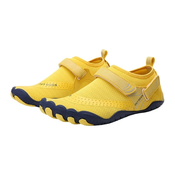 Womens Shoes,Athletic Sneakers Comfortable Lightweight Walking Shoes For Beach Indoor Water Sports With Hook And Loop Closure Flat Heel Design,Shoes for Women,Yellow,9.5