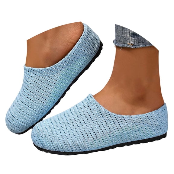 Womens Shoes,Bohemian Woven Slide Sandals Platform Sole Breathable Openwork Clog Shoes for Outdoor Casual Wear,Shoes for Women,Blue,6