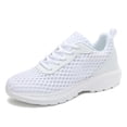 thumbnail image 1 of Womens Shoes,Breathable Mesh Sneakers Fashion Lace Up Comfortable Lightweight Walking Shoes For Ladies Casual Athletic Footwear,Shoes for Women,White,6.5, 1 of 8